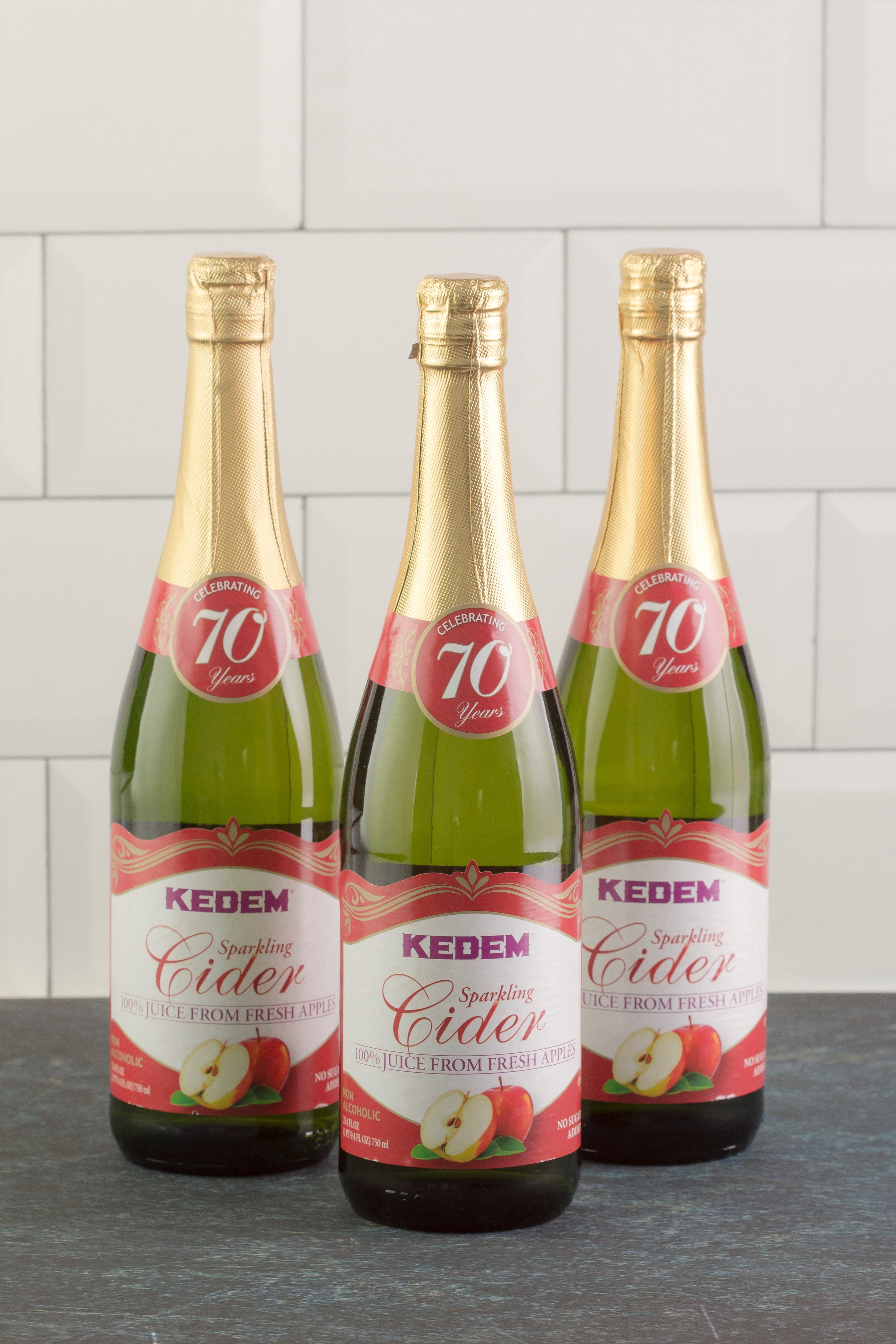 (Pack of 3) Kedem Sparkling Juice, Apple Cider, 25.4 fl oz