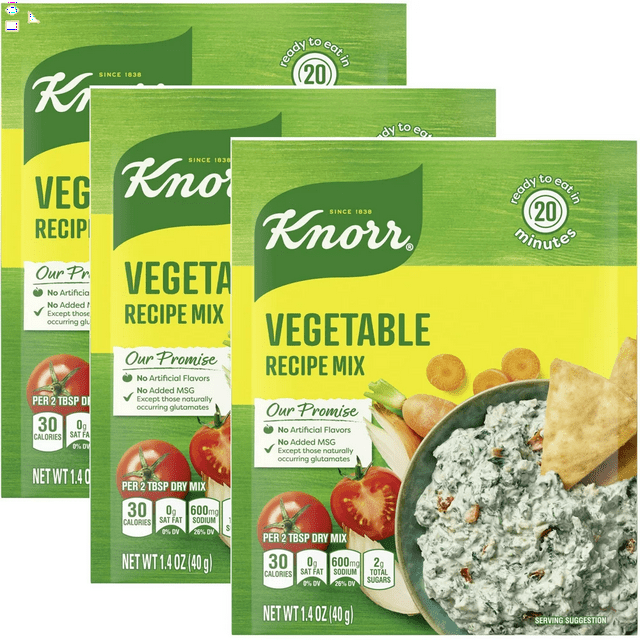 Pack of 3 Knorr Vegetable Soup Mix and Recipe Mix Vegetable 1.4 Oz