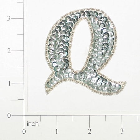 Pack of 3 Letter Q Sequin Applique
