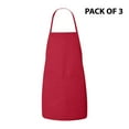 thumbnail image 1 of Pack of 3 Liberty Bags Long Butcher Block Apron 70/30 Polyester/Cotton Fabric |Red|size: One Size, 1 of 5