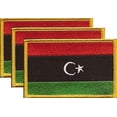 thumbnail image 1 of Pack of 3 Libya Flag Patches 3.50" x 2.25", Libyan Embroidered Iron On or Sew On Flag Patch Emblem, 1 of 1