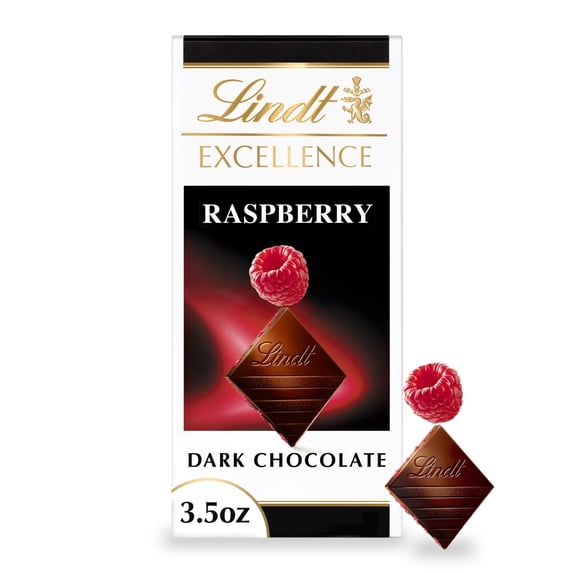 Pack of 3 Lindt EXCELLENCE Raspberry Dark Chocolate Candy Bar, 1 bar, 3.5 oz (packaging may vary)