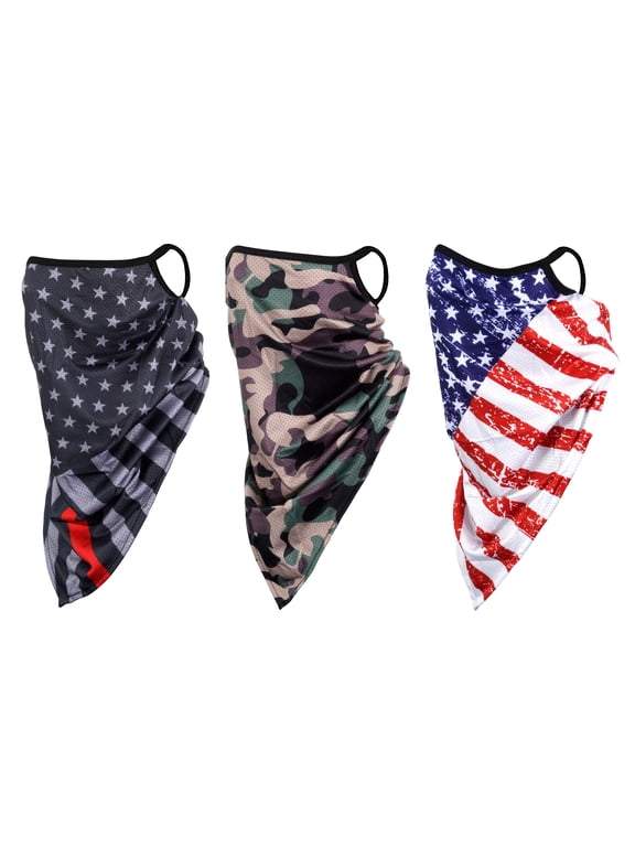 Pack of 3 MultiUse Face Mask Shield Cooling Bandana Fishing Covering Scarf USA