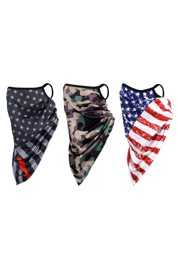 Pack of 3 MultiUse Face Mask Shield Cooling Bandana Fishing Covering Scarf USA