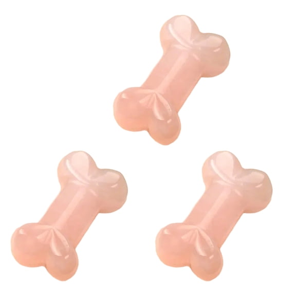 Pack of 3 Natural Crystals Stone Small Dog Bone Figurines for Collectors