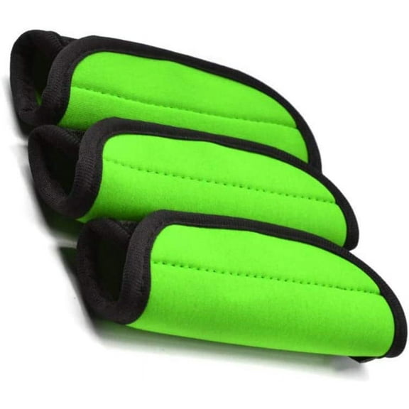 Pack of 3 Neoprene Luggage Handle Wrap / Handle Grip / Luggage Identifier for Travel Bag Luggage Suitcase (Green)