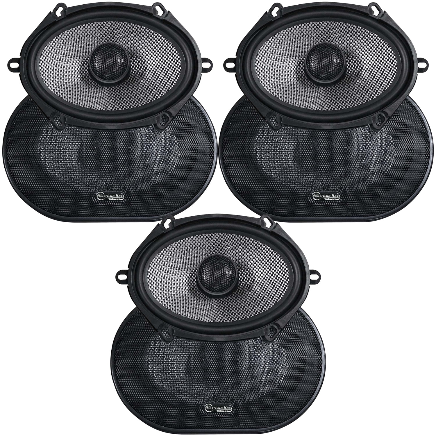 6x8 5x7 Speakers With Good Bass Qty 3) American Bass Way Speaker