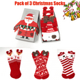 thumbnail image 1 of Pack of 3 Pairs Teen Girl, Women's Christmas Holiday Design Socks with Gift Box Package ( 5.5-7), 1 of 5