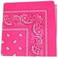 thumbnail image 1 of Pack of 3 Paisley 100% Cotton Double Sided Bandana - 22 inches (Neon Pink), 1 of 2