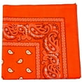 thumbnail image 1 of Pack of 3 Paisley Cotton Bandana - 22 inches (Neon Orange), 1 of 2