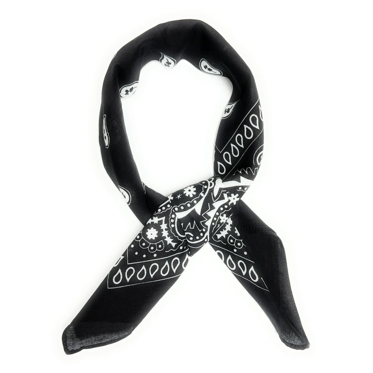 【SURGERY】paisley ice clover scarf black Pack of 3 Lightweight 100% Cotton Women's Paisley Neck Scarf