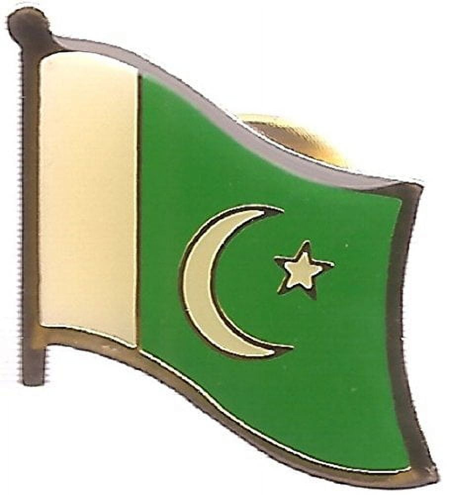 Pack of 3 Pakistan Single Flag Lapel Pins, Pakistani Pin Badge
