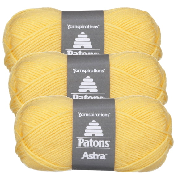 (Pack of 3) Patons Astra Yarn - Solids-Maize Yellow