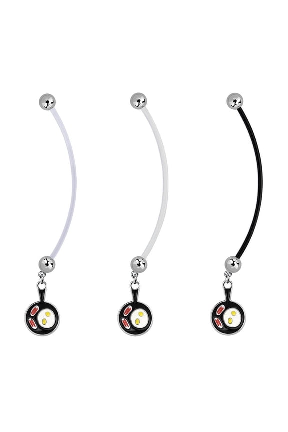 Pack of 3 Pcs 14G Pregnancy Belly Button Rings Flexible Maternity 50mm Clear