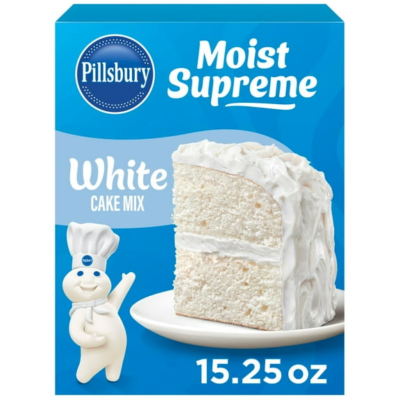 Pack of 3 Pillsbury Moist Supreme White Cake Mix, 15.25 oz Box, 15.25 OZ (packaging may vary)