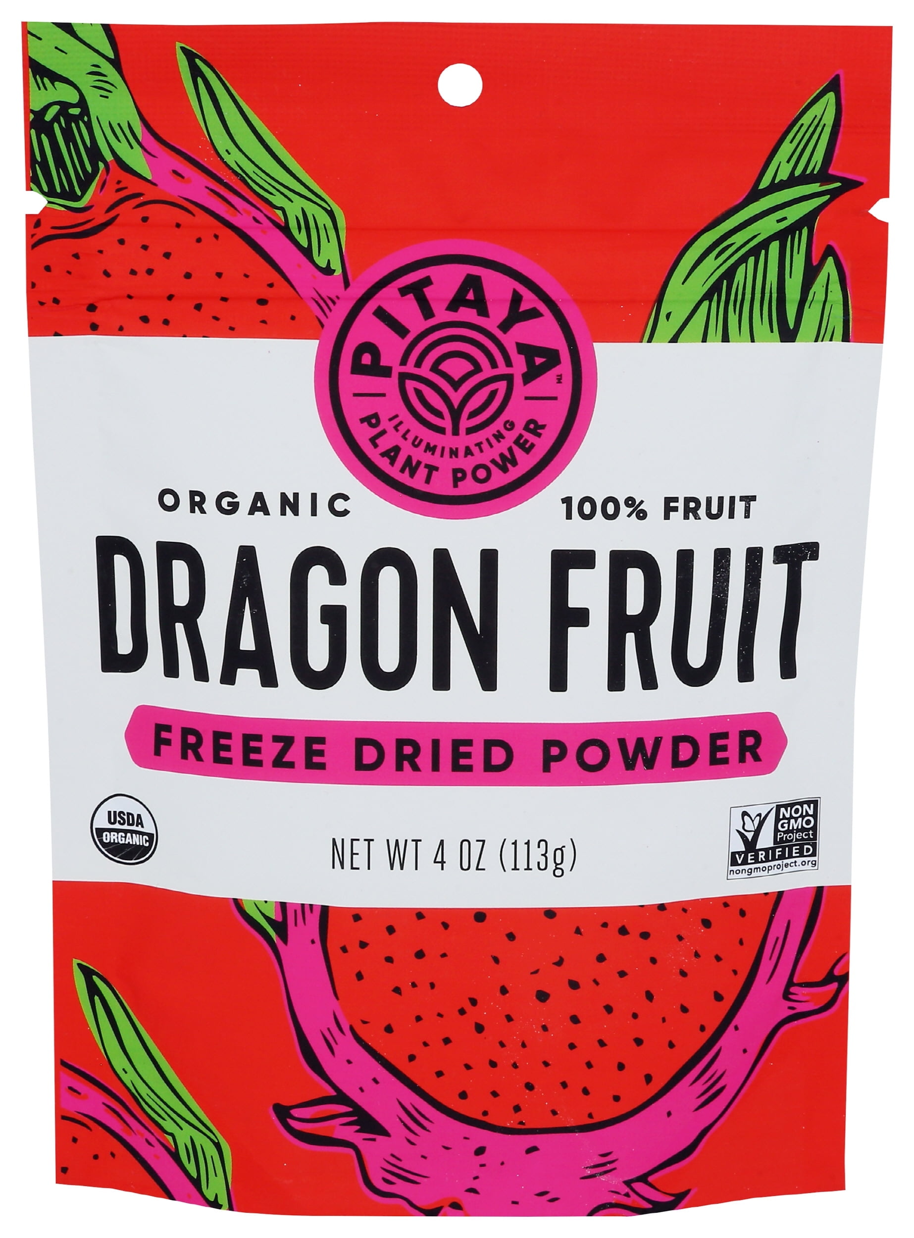 (Pack of 3), Pitaya Foods Organic Dragon Fruit Powder, 4 oz