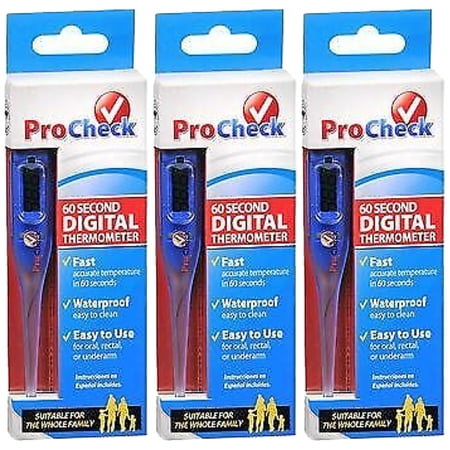 Pack of (3) ProCheck 60 Second Digital Thermometer