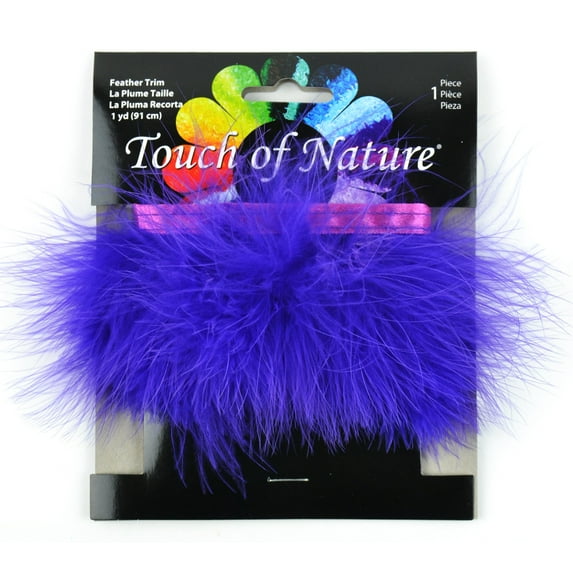 Touch of Nature Fluffy Feather Trim, 2.5 by 36-Inch, Purple