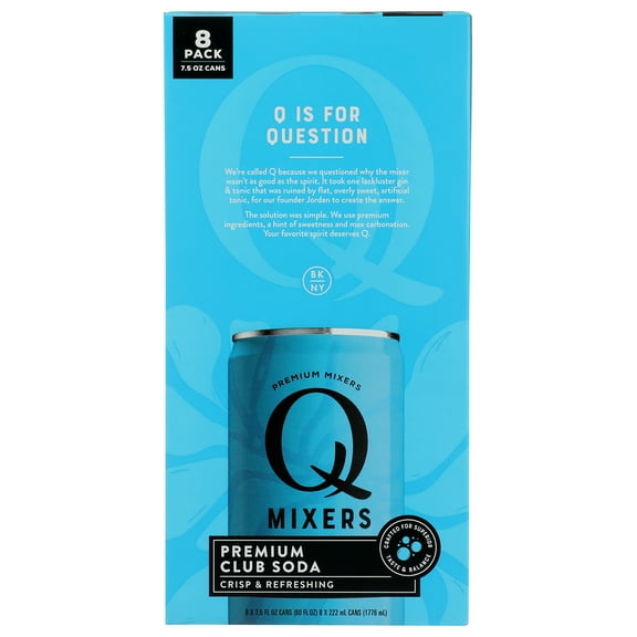 Pack of 3, Q Tonic Premium Club Soda, 8 cans - 60 fl oz