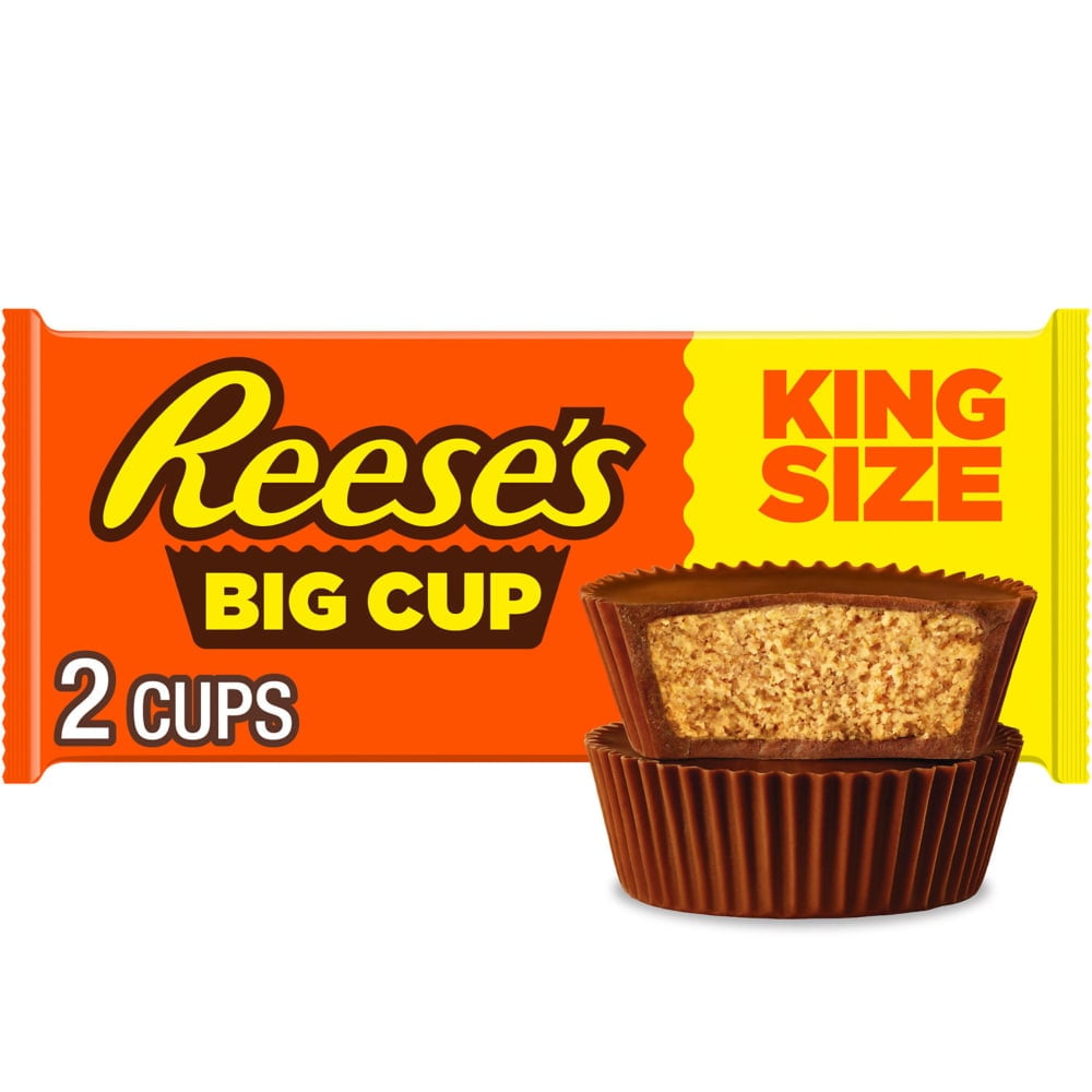 Pack of 3 REESE'S Big Cup Milk Chocolate King Size Peanut Butter Cups Candy Pack, 2.8 oz (packaging may vary)