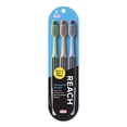 thumbnail image 1 of REACH Advanced Design Toothbrush, Angled Neck, Firm Bi-Level Bristles,  Contoured Handle, Tongue Cleaner, 3 Count, 1 of 6