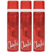 Pack of (3) Revlon Charlie Red Body Spray 2.5oz (75ml)