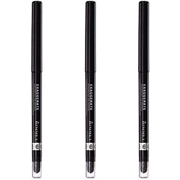 Pack of (3) Rimmel Exaggerate Eye Definer, Blackest Black, 0.01 Fluid Ounce