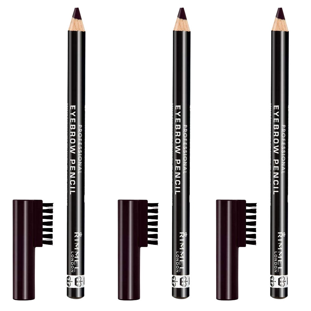 Pack of (3) Rimmel Professional Eyebrow Black Brown 0.05 Ounce
