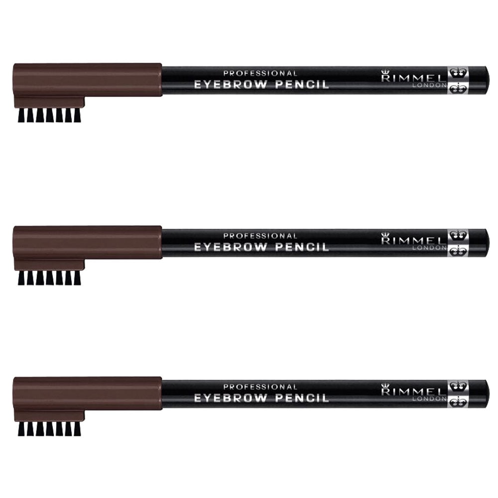 Pack of (3) Rimmel Professional Eyebrow Dark Brown 001, 0.05 Ounces