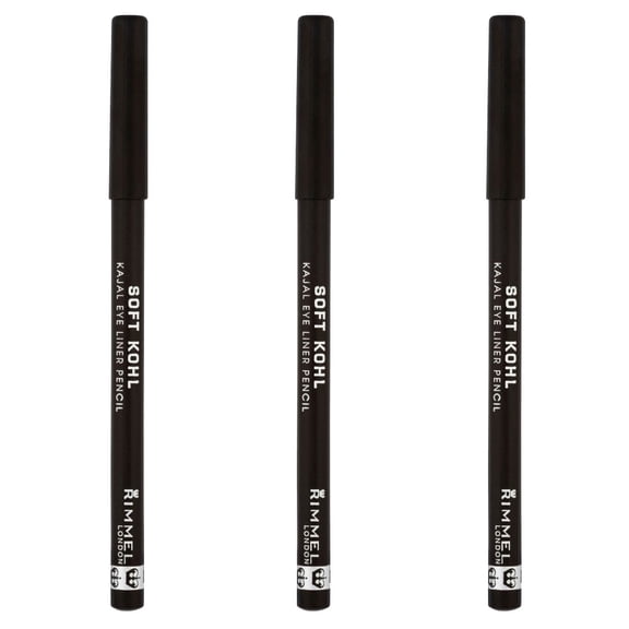 Pack of (3) Rimmel Soft Kohl Eyeliner Jet Black 0.04 Ounces