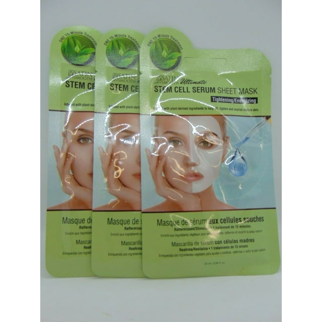 (Pack of 3) Satin Smooth STEM CELL SERUM Sheet Mask