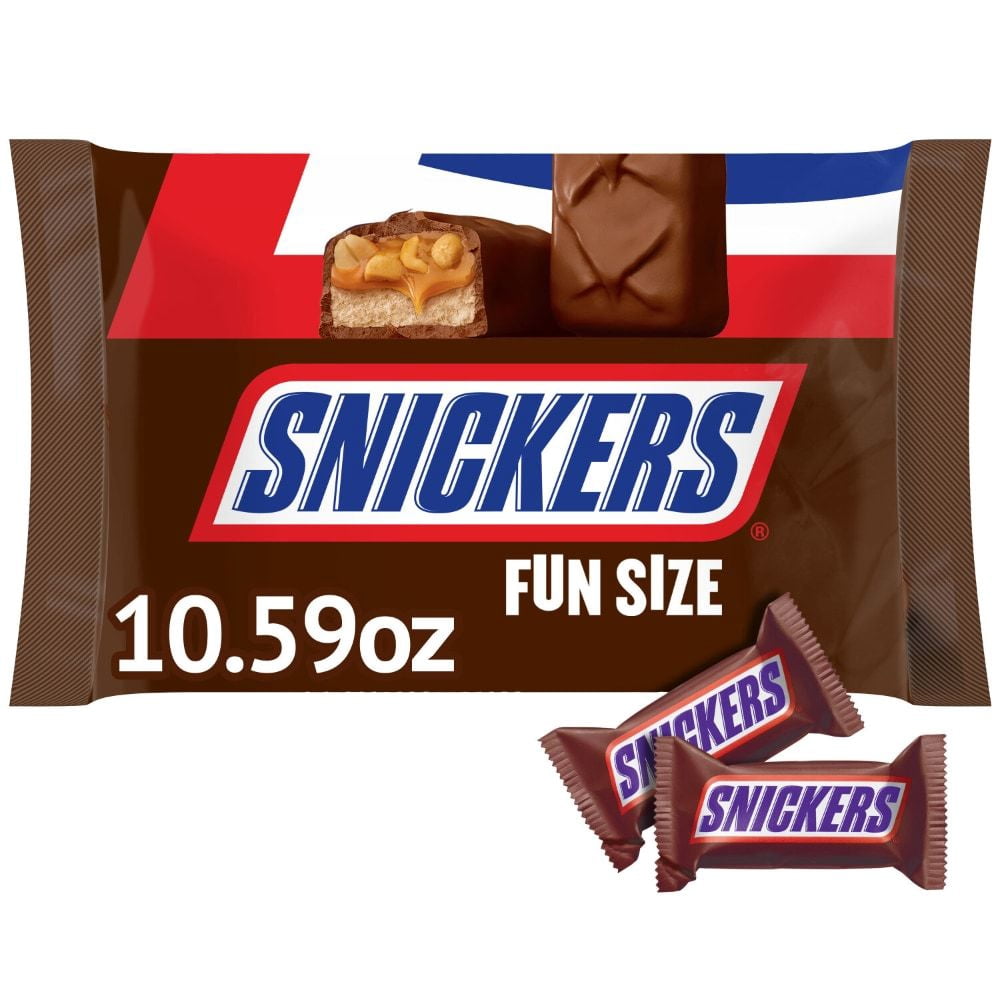 Snickers Original Chocolate Candy Bars Fun Size Bag 10.59 oz - Pack of 3