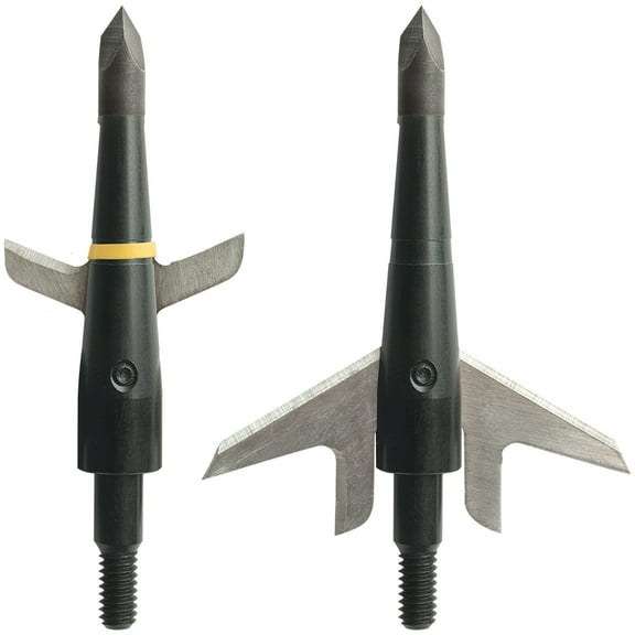 (Pack of 3) Swhacker Broadheads, Expandable 2 Blade, 100 Grain, 1.75" Cut, Includes (1) Practice Head