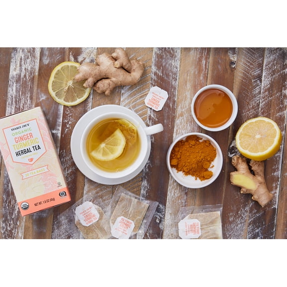 Pack of 3 - TJs Organic Ginger Turmeric Herbal Tea 20 Bag