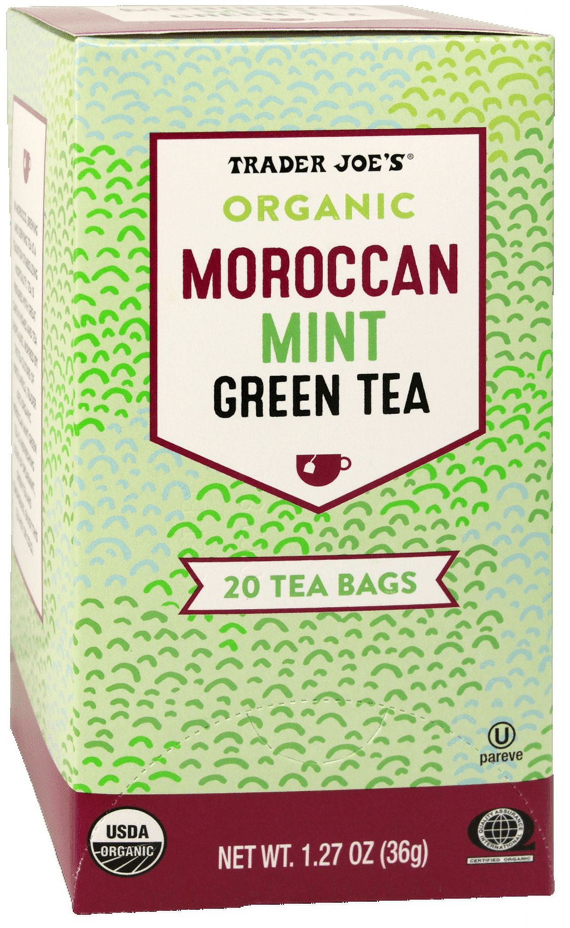 Pack of 3 - TJs Organic Moroccan Mint Green Tea 20 Bag