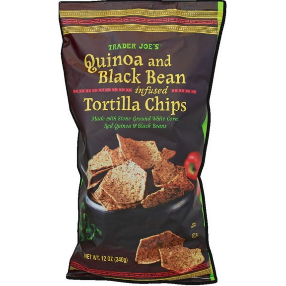 Pack of 3 - TJs Quinoa and Black Bean infused Tortilla Chips 12 Oz