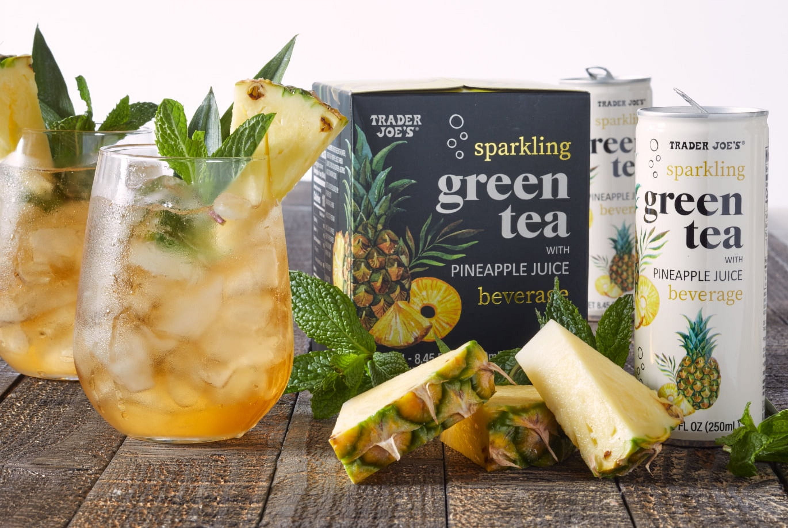 Pack of 3 - TJs Sparkling Green Tea with Pineapple 8.45 Fl Oz