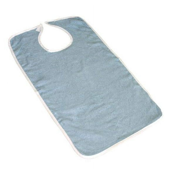 Pack of 3 Terry Adult Bibs with Velcro Closure (Blue)