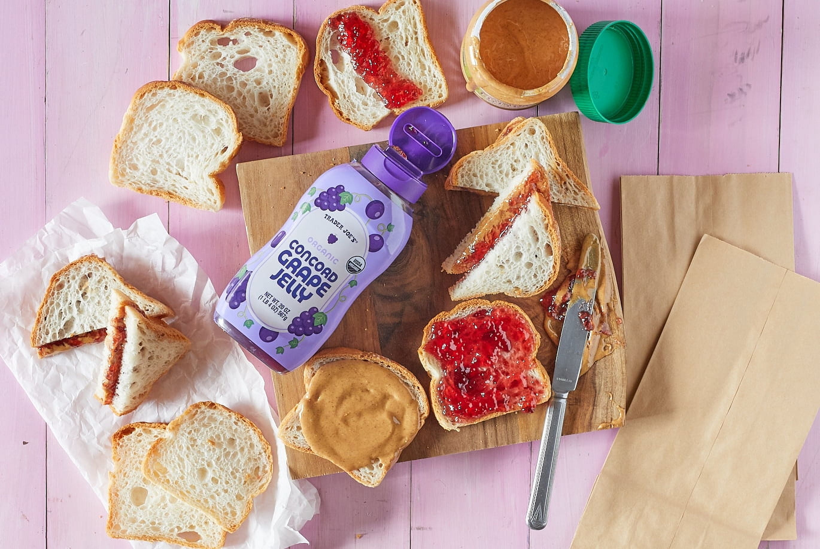 Pack of 3 - Tjs Organic Concord Grape Jelly 20 Oz