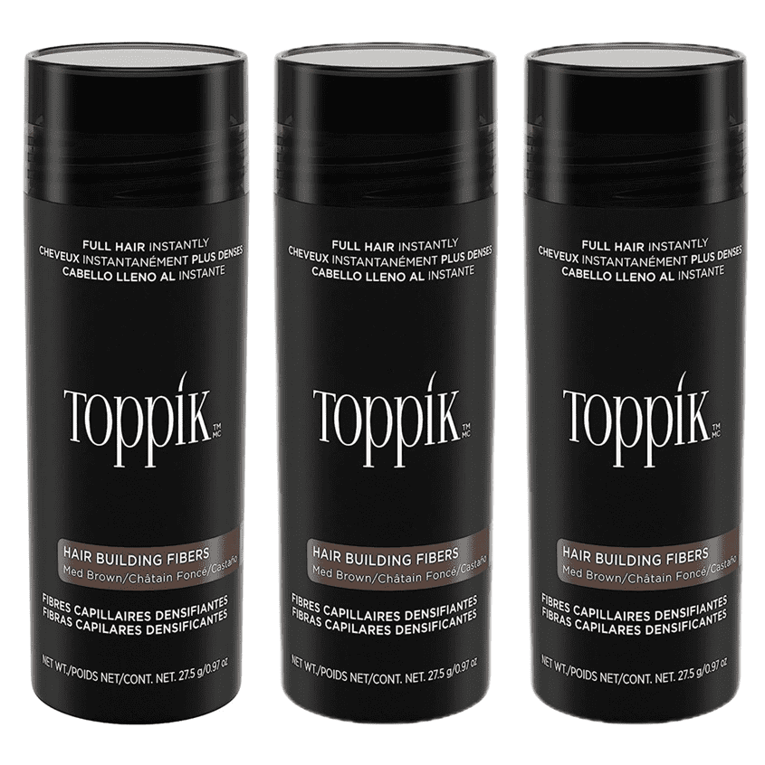 Pack of 3Toppik Medium Brown 27.5 g / 0.97 oz Hair Building Fibers
