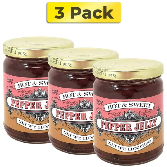 Pack of 3 Trader Joe's Hot & Sweet Pepper Jelly - Flavorful Spread, 11 oz