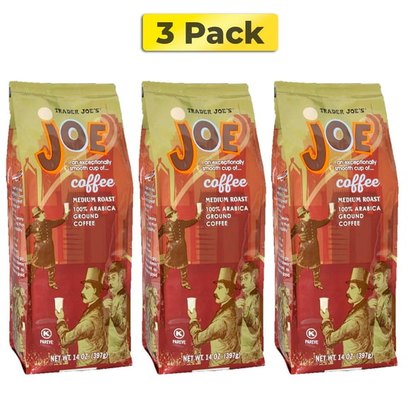 Pack of 3 Trader Joe's Joe Medium Roast Ground Coffee | 14 oz