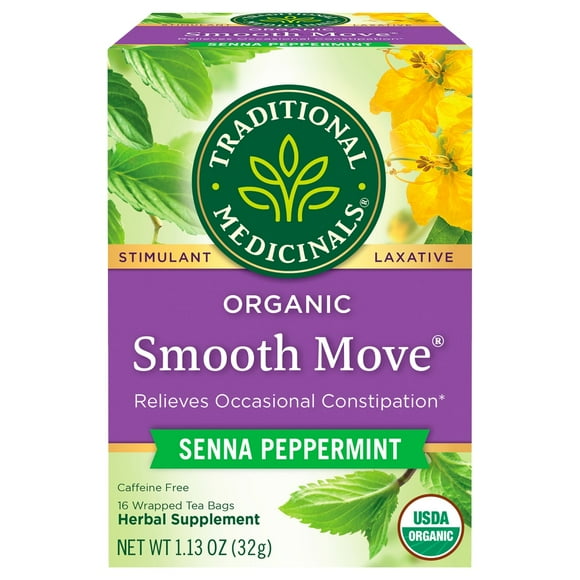 Pack of 3 Traditional Medicinals Organic Smooth Move Peppermint Tea, 16 ct (packaging may vary)