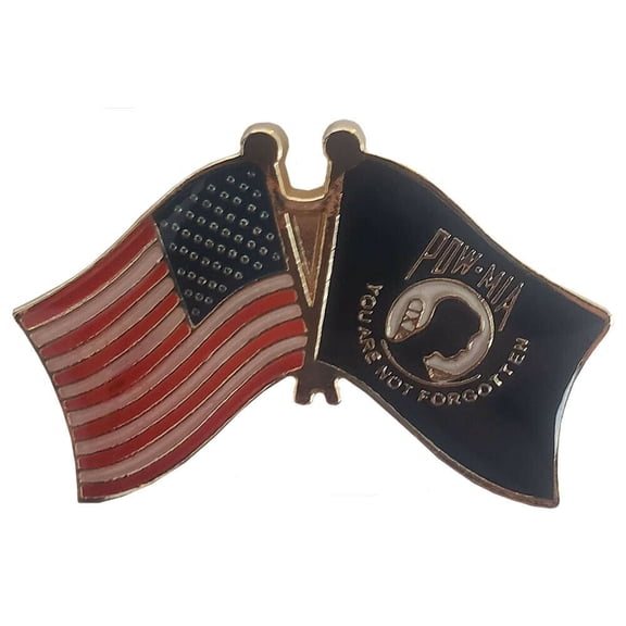 Pack of 3 USA & Pow Mia Combination Friendship Motorcycle Hat Cap Lapel Pin