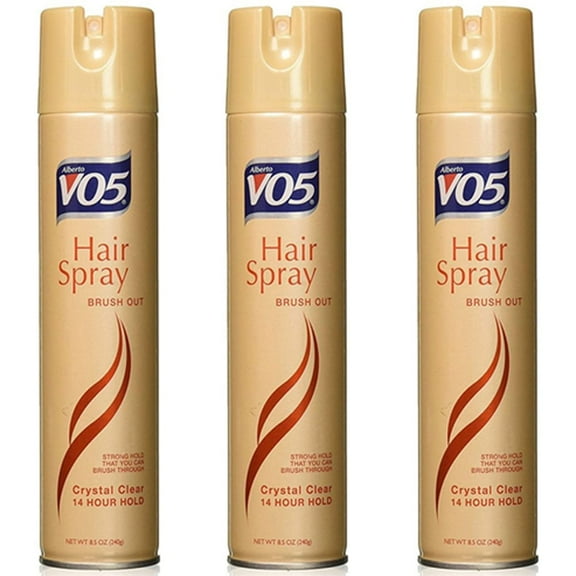 Pack of (3) VO5 Brush Out Crystal Clear 14 Hour Hair Spray Aerosol Hard To Hold 8.5oz