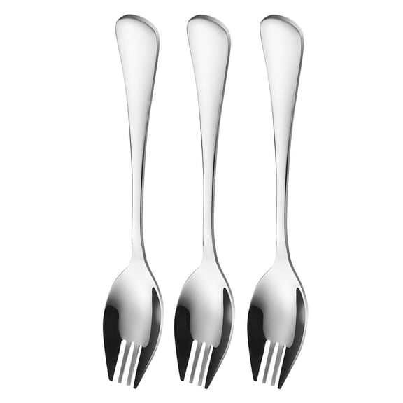 Pack of 3 Versatile Camping Utensils Spoon Fork Combo Stainless Steel Kitchen Accessories for Outdoor Dining and Picnics