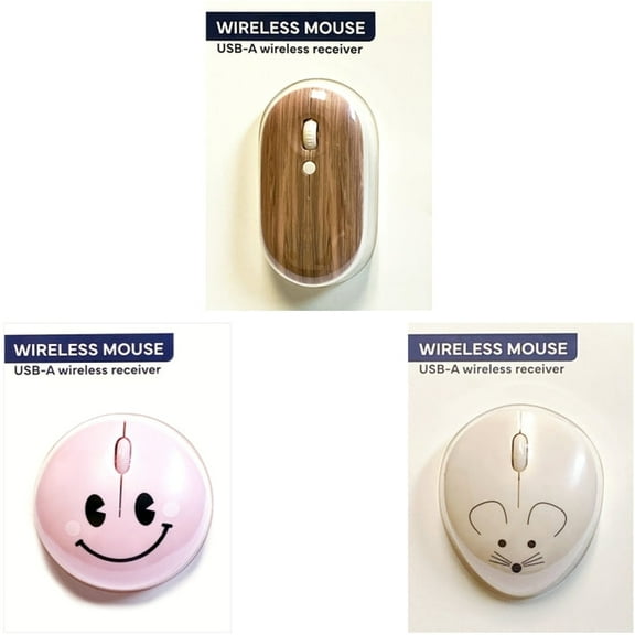 Pack of 3 - Vivitar Wireless Mouse with USB-A Wireless Receiver (Compatible with Mac and Windows OS) 3 Different Styles