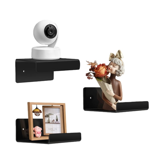 Pack of 3 Wall Mount Shelves for Security Cameras Remote Controls Home Organization Living Room Bathroom Storage Solution
