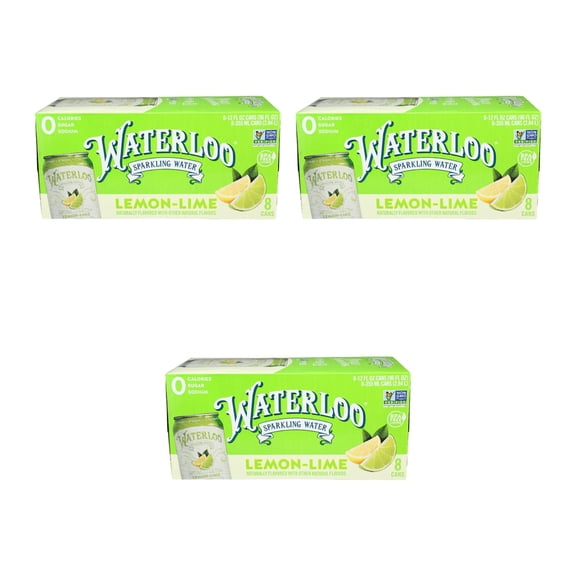 (Pack of 3) Waterloo Sparkling Water Lemon Lime 96 Fl Oz