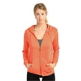 thumbnail image 1 of Pack of 3 Women’s Cotton Hodded Zip-Up Sweatshirt (Coral, Small), 1 of 2